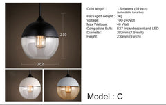 Toledo Minimalist Contemporary Pendant Light model C