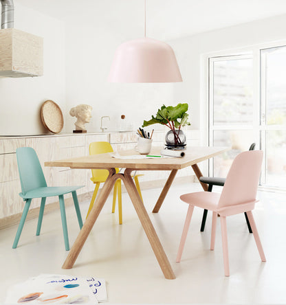 Ambit pendant light in dining room in pink