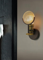 Huberman Fresnel Lens Brass Fitting Wall Light