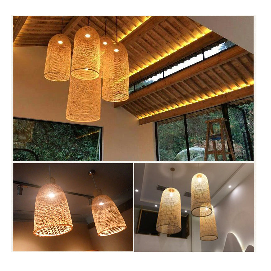 Kandang Rattan Wicker Bamboo Cage Pendant Light