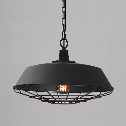 Industrial Pendant Light Cage - Black