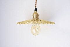 Brushed Brass Fluted Pendant Light
