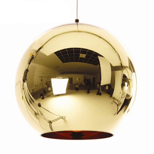 Gold shade mirror ball pendant Light