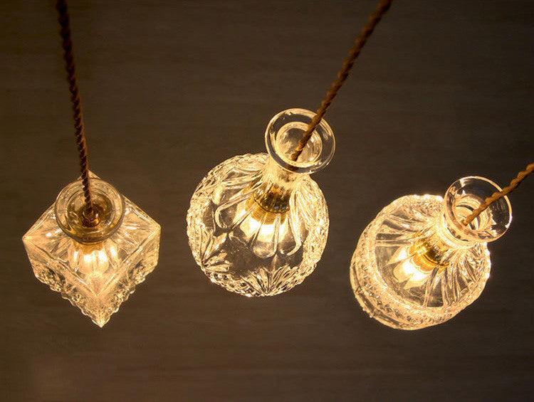 Lee Broom Replica Decanter Glass Fabric Cord Pendant Light