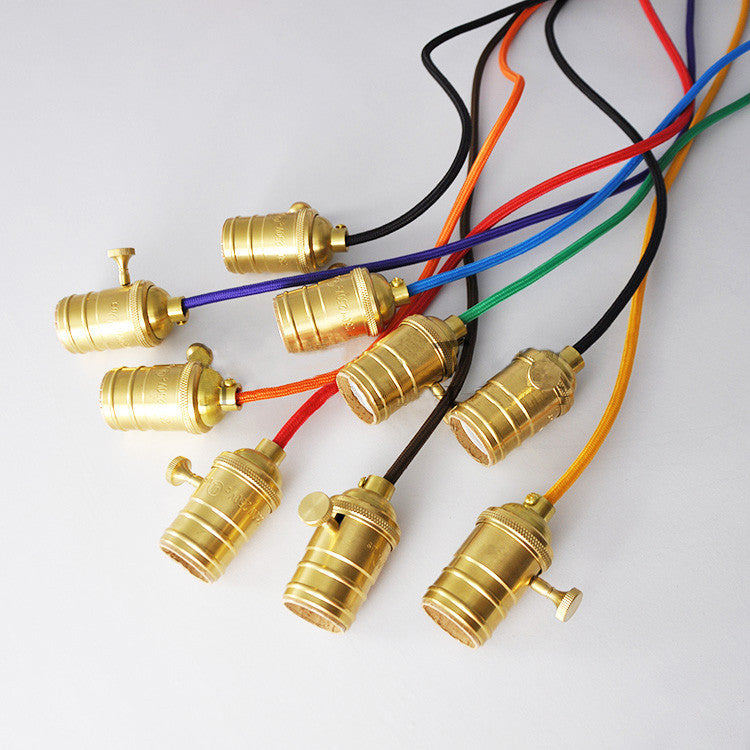 High Quality Bronze Bulb Holder with Switch and Fabric Cord DIY Pendant Light / Chandelier