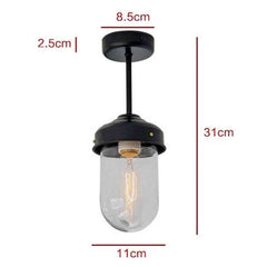 Glass Dome Retro Vintage Style Ceiling Light.