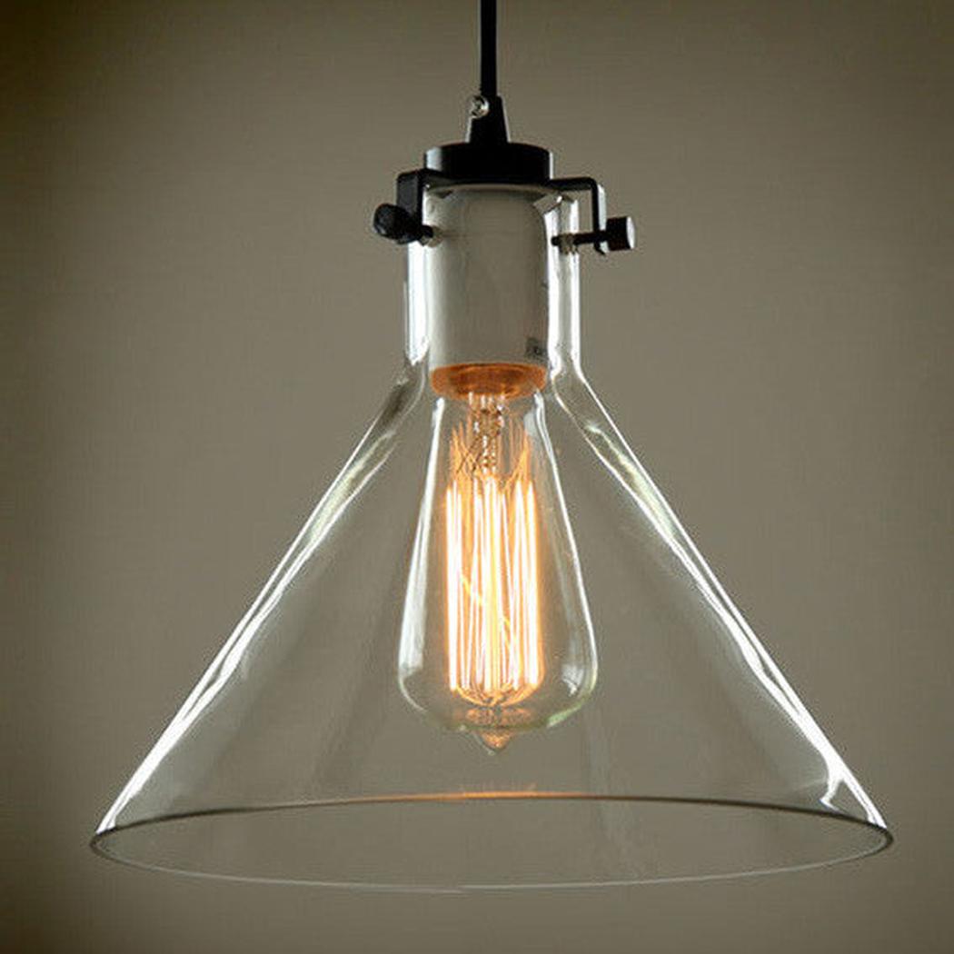 Glass hanging lamp deals shade