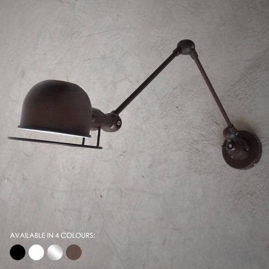 Fotis Long Arm Industrial Rustic Wall Light with articulated arm