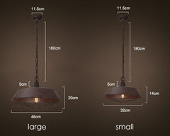 Vintage Industrial Pendant Light With Cage Covering measurements
