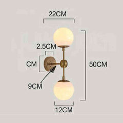 Brushed brass frost bulb wall light sconce measurements