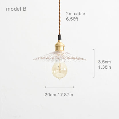 Petunia glass mid century pendant light model B measurements
