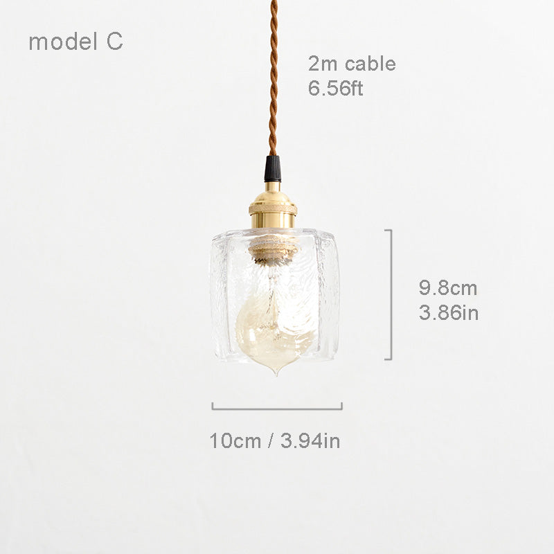Petunia glass mid century pendant light model C measurements