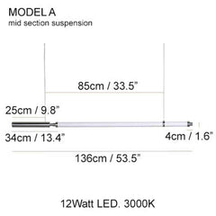 Solo Minimalist Strip Line Pendant Light