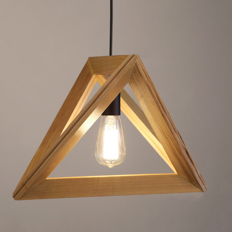 Kaleidoscope Triangle Wooden Pendant Light