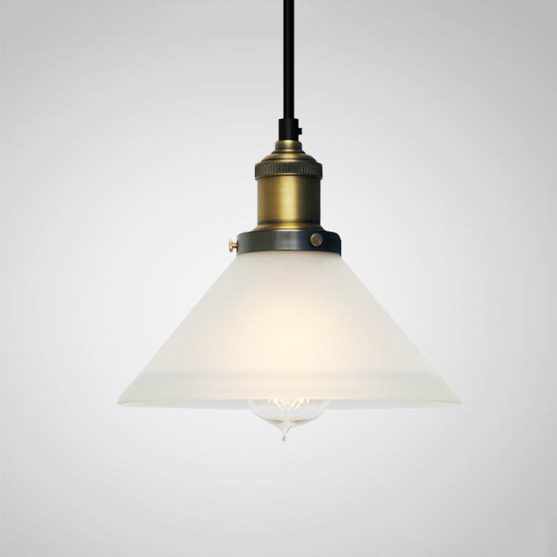 Fluted Glass Shade Brass Fitting Industrial Pendant Light